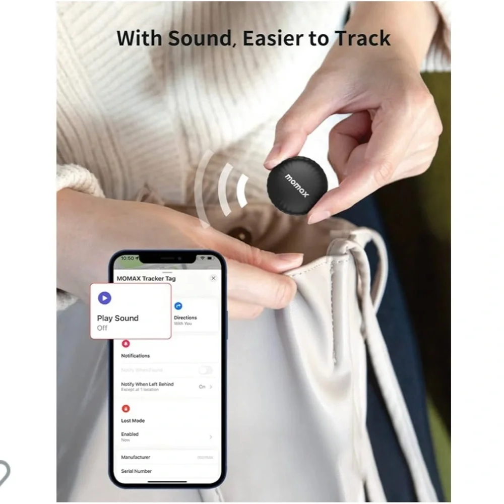 Tracker Tag, Lost Key Finder Works with Apple Find My (iOS Only)